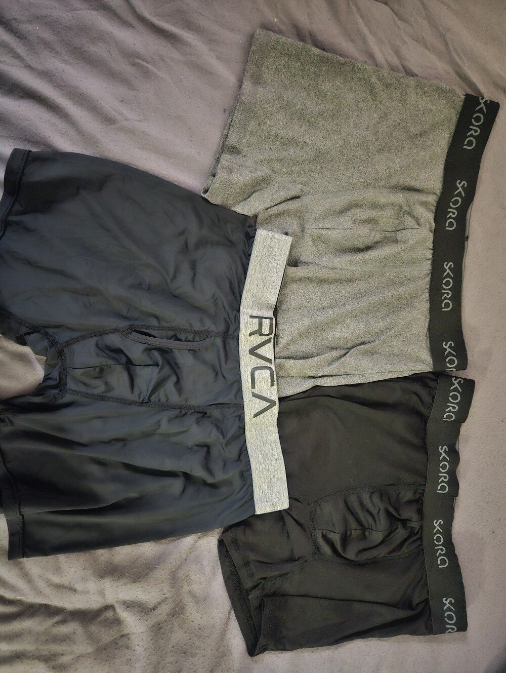 RVCA & Skora Men's 3-Pack Boxer Briefs - Black & Gray